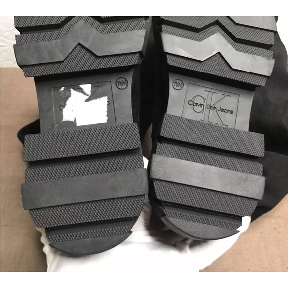 Calvin Klein Women's Over the Knee Stretch Boots Black with Lug Soles Size 7.5M - Picture 13 of 13